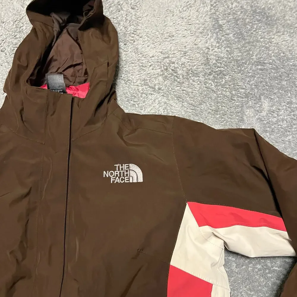 The North Face Coat Womens Medium Hyvent 3 in 1 Ski Winter Hooded Jacket Brown - Picture 2 of 11